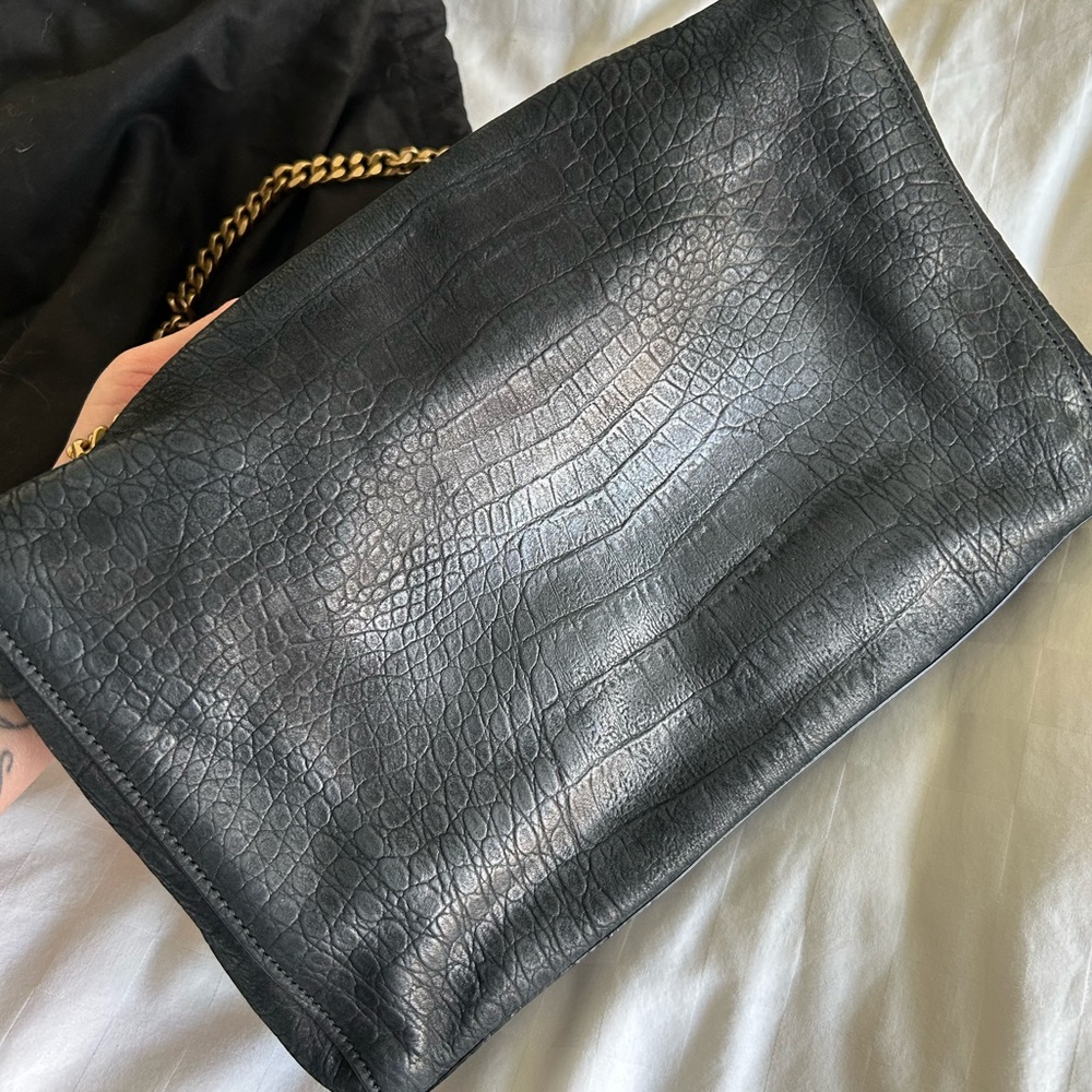 YSL suede Kate reversible crossbody bag with python print inside - Picture 4 of 16